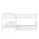 preview thumbnail 1 of 11, Twin L-Shaped Bunk Bed with Trundle & Ladder - Safe & Stylish for Kids White - Twin