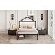 preview thumbnail 15 of 71, Metal Platform Bed With Two Drawers,House-Shaped Headboard Design