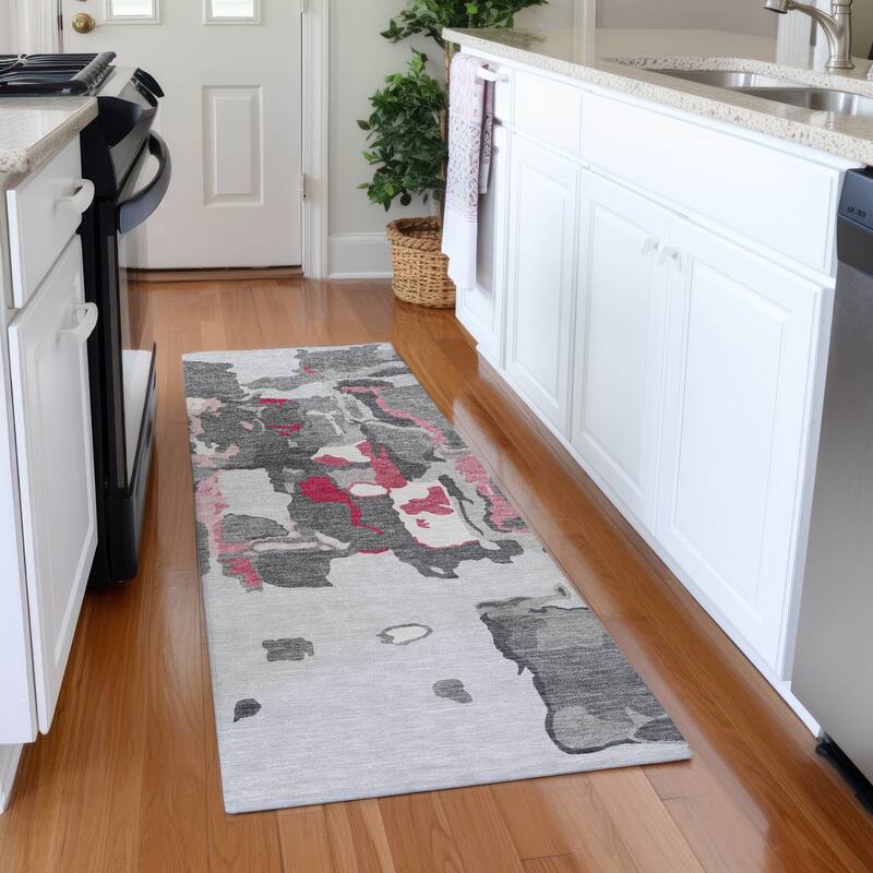 Premium Washable Super Soft Modern Abstract Mayfield Rug - Gray - 2'3" x 7'6"
