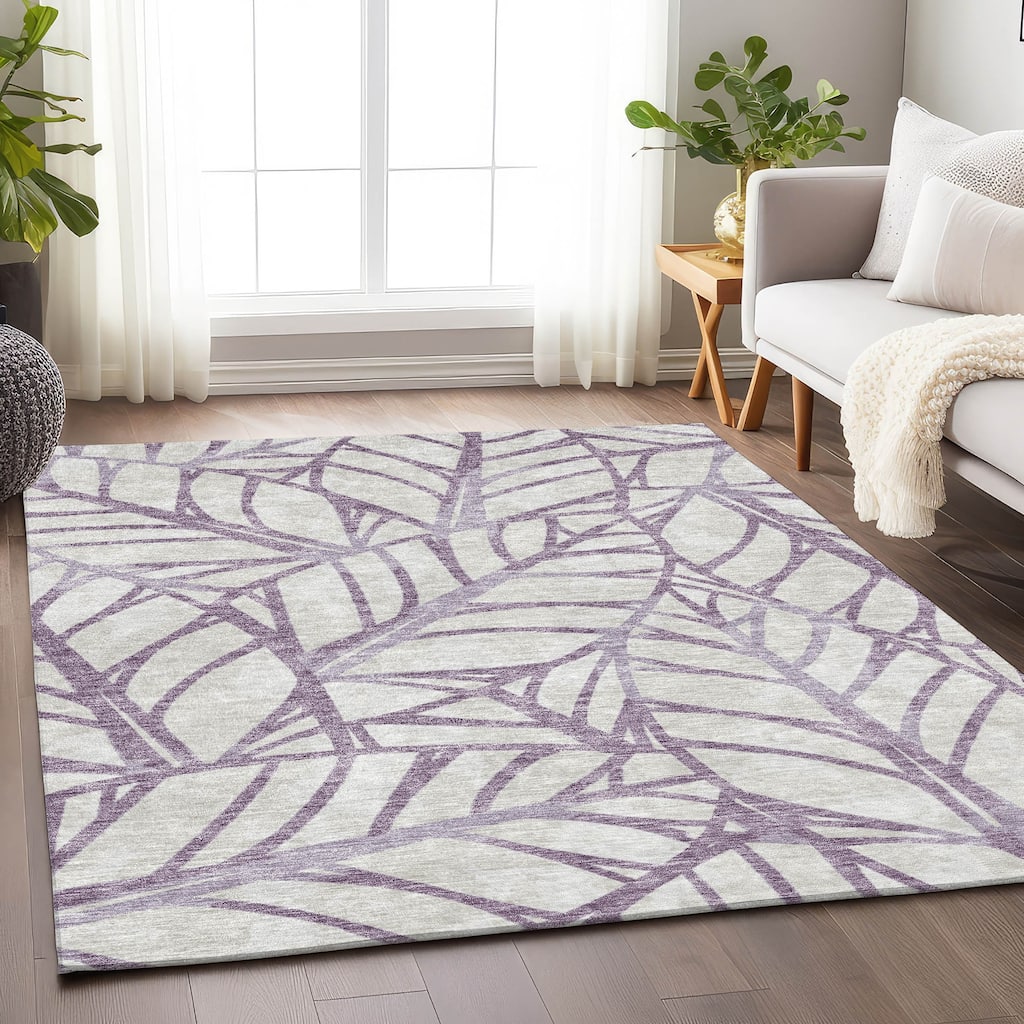 Premium Washable Super Soft Modern Palm Mayfield Rug