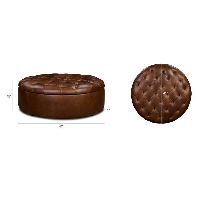 Poly & Bark Zahra Genuine Leather Storage Ottoman