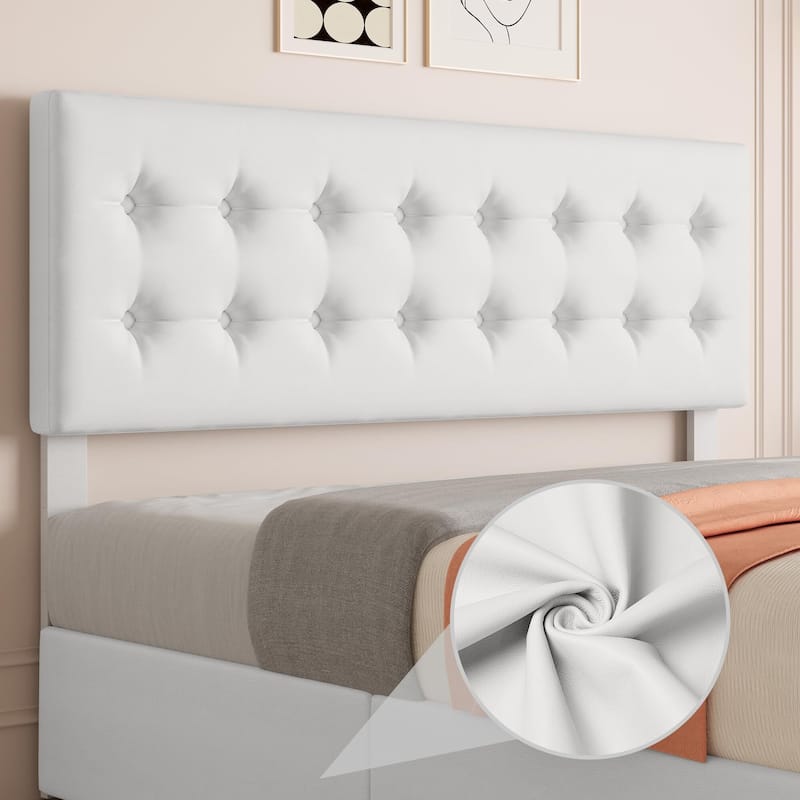 Bed Frame with 4 Storage Drawers and Headboard