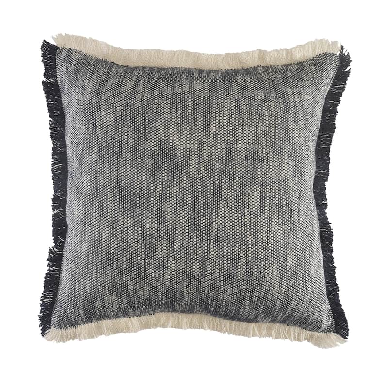 Sevita Two-Tone Cotton Fringe Throw Pillow