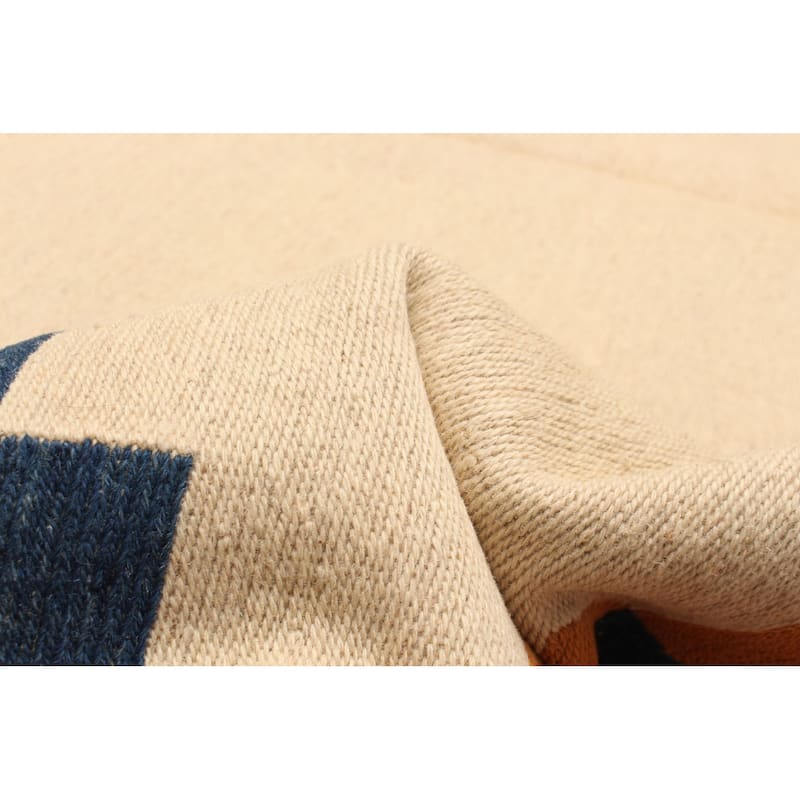 ECARPETGALLERY Flat-Weave Kashkuli Cream Wool Tapestry Kilim - 5'9 x 7'5