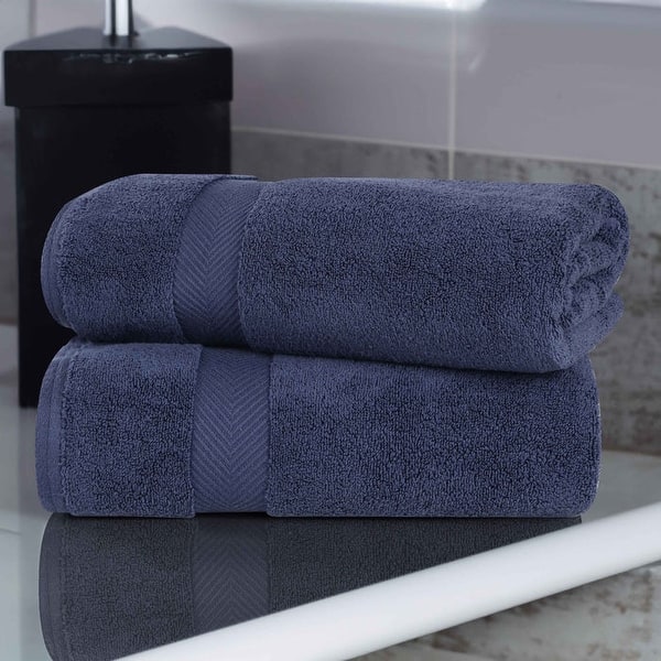 Superior Soft Oversize Zero Twist Cotton Bath Sheets (Set of 2) - Midnight