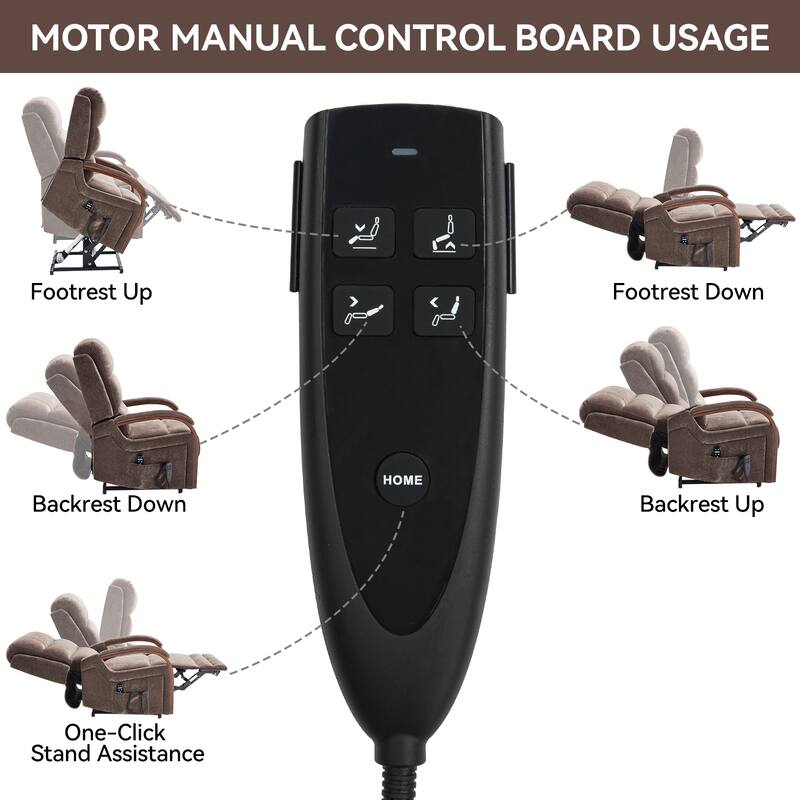 Power Lift Recliner Chair Dual Motor Infinite Position with Solid Wood Armrests, Heat Massage and Heavy Duty Motion Mechanism