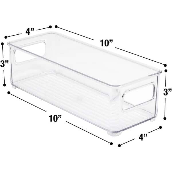 Plastic Storage Bins Stackable Clear Pantry Organizer Box Containers