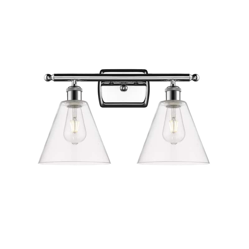 Innovations Lighting 516-2W-11-18 Berkshire Vanity Berkshire 2 Light - Polished Chrome / Clear
