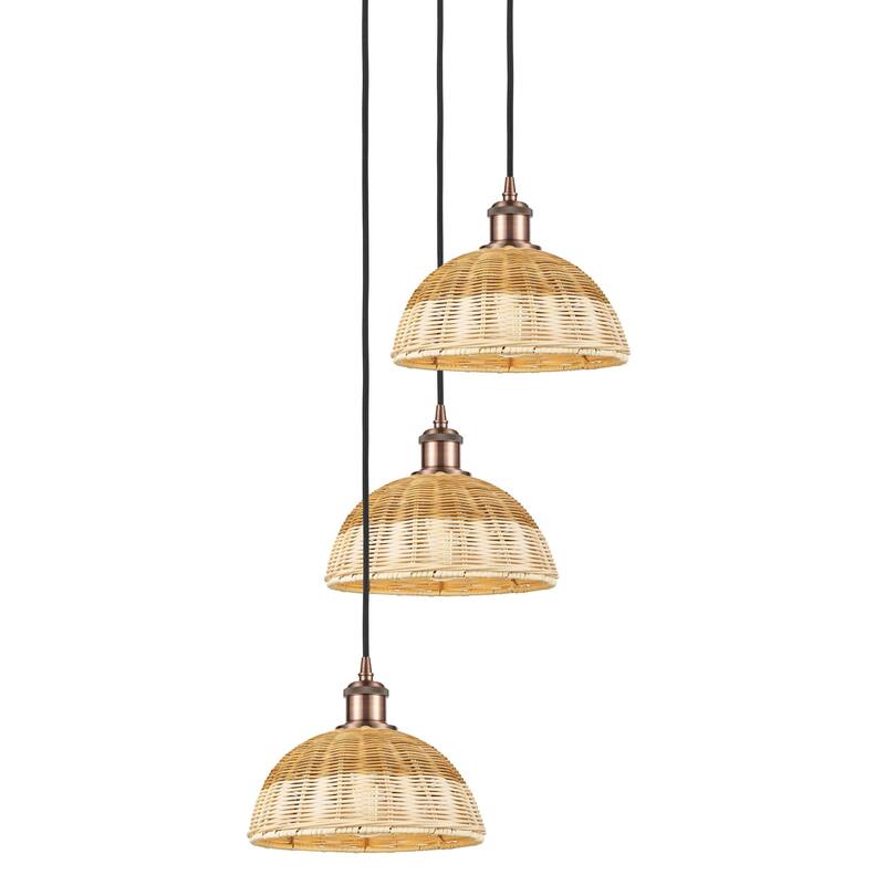 Innovations Lighting 113B-3P-34-16 Bristol Natural II Pendant Bristol - Antique Copper / Natural