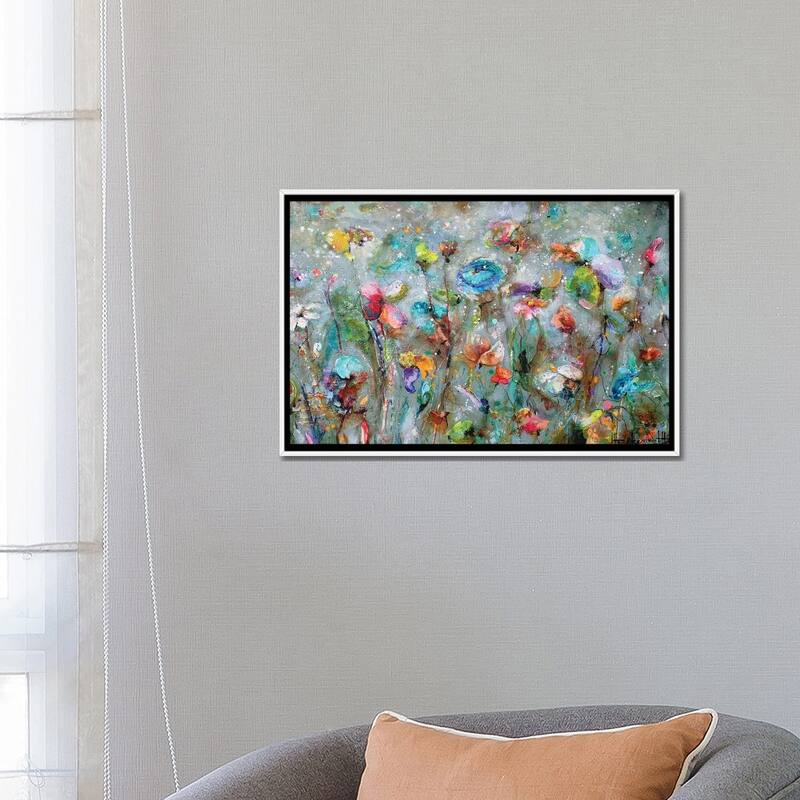 iCanvas "Flowers By Dawn" by Studio Paint-Ing Framed Canvas Print