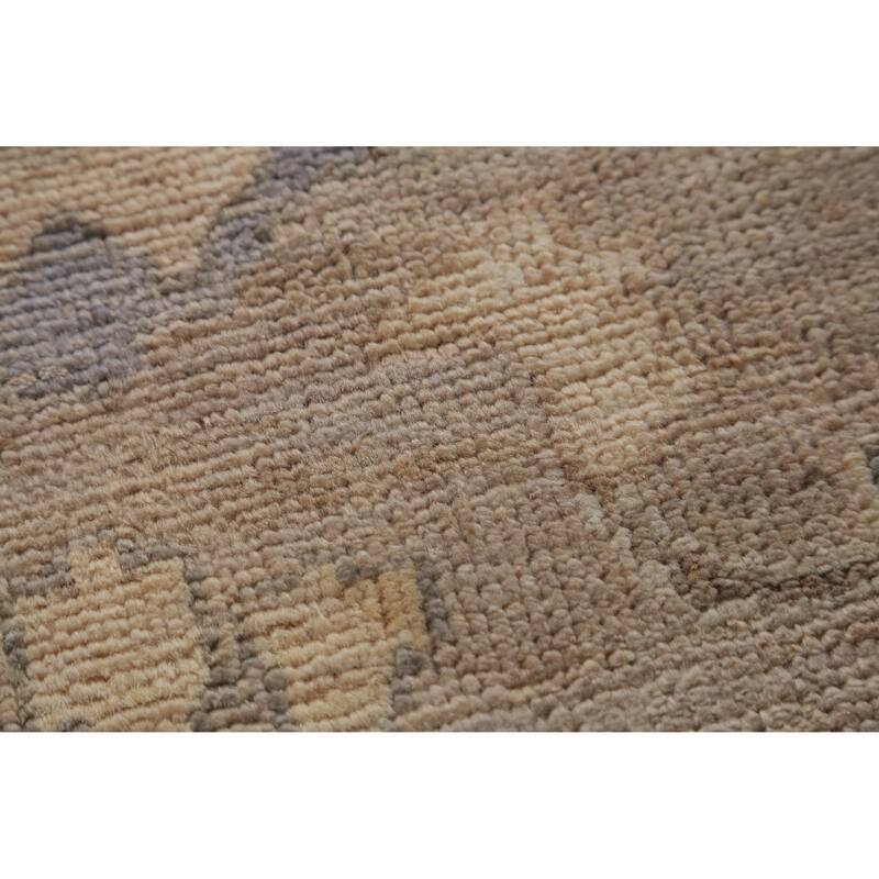 Hand Knotted Oriental 100% Wool Carpet Transitional All-Over Beige & Ivories Oushak Area Rug - 11' 8'' X 8' 9''