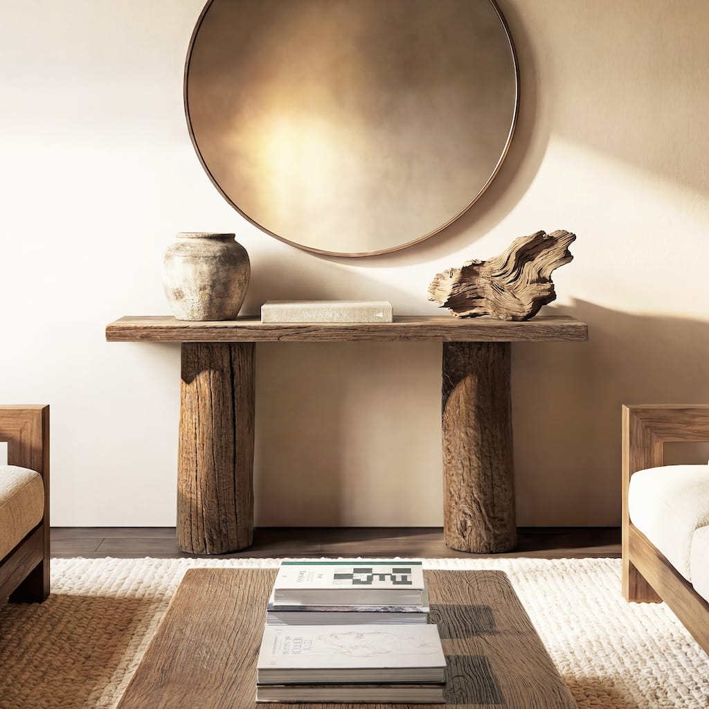 Jennifer Taylor Home Arbor 60" Reclaimed Elm Double Pillar Console Table