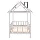 preview thumbnail 8 of 32, Twin Size Wood House Bed with Fence, White+Gray