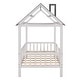preview thumbnail 21 of 21, Twin Size Wood House Bed with Roof, Fence, and Chimney, Sturdy Pine Frame, Perfect for Kids' Bedrooms
