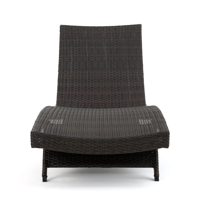 Christopher Knight Home Outdoor Brown Wicker Cushioned Adjustable Chaise Lounge (Set of 2)