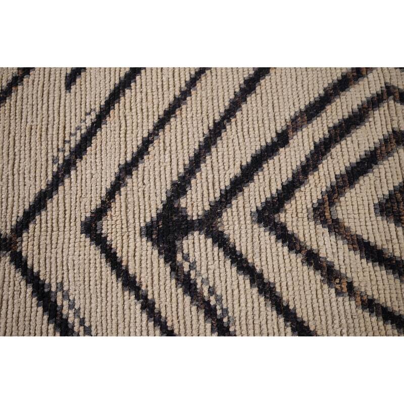 Geometric Moroccan / Modern Area Rug Handmade Wool Carpet - 7'10"x 10'9"