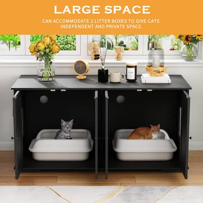 Elegant Dual-Cat Washroom Furniture Magnetic Door and Ventilation Hole
