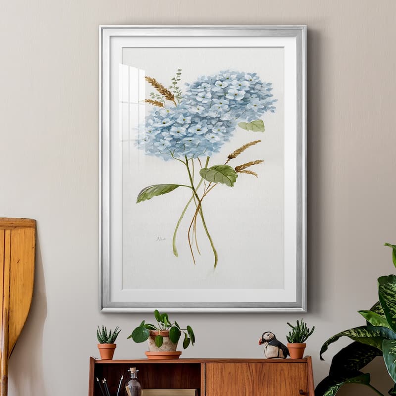 Petite Blue Hydrangea I Premium Framed Print - Ready to Hang