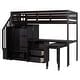 preview thumbnail 8 of 18, Twin Size Loft Bed with Stairs, Bookshelf, Drawers, Desk & Wardrobe