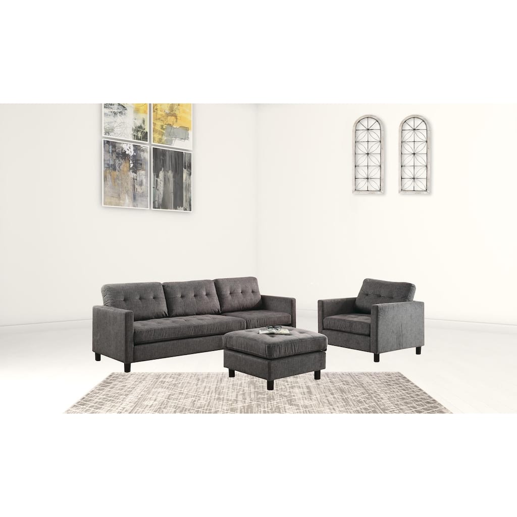 HomeRoots Gray Linen L Shaped Two Piece Seating Component - 84