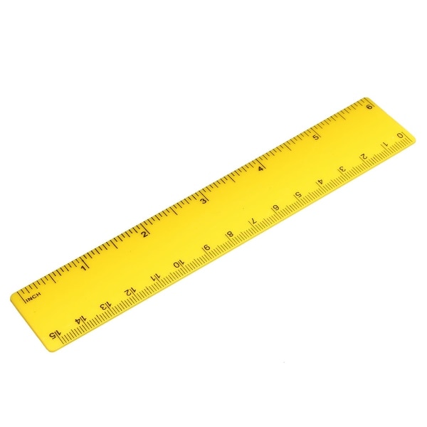 Plastic Ruler 15cm 6 inches Yellow Measuring Tool for Office - 157 x 31mm (L x W). Opens flyout.