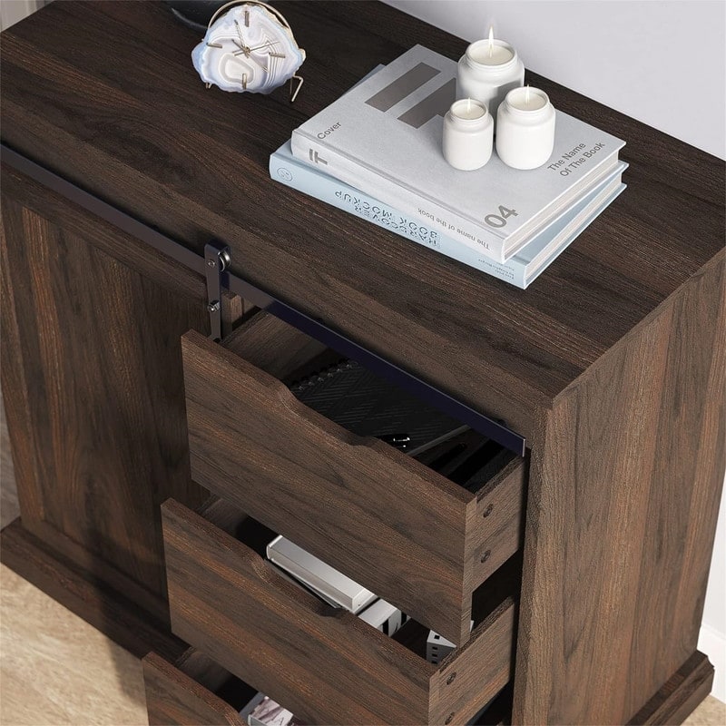 Sideboard Buffet Cabinet - 15.7"D x 31.5"W x 31.8"H