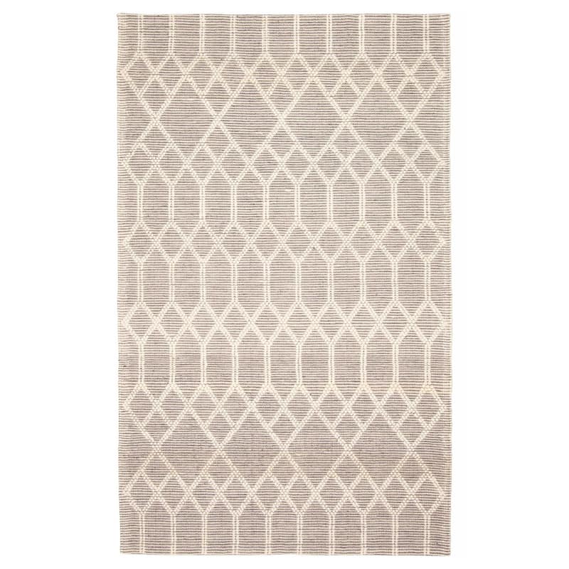 ECARPETGALLERY Braid weave Sienna Grey Wool Rug - 5'0 x 8'1 - Grey - 5'0 x 8'1