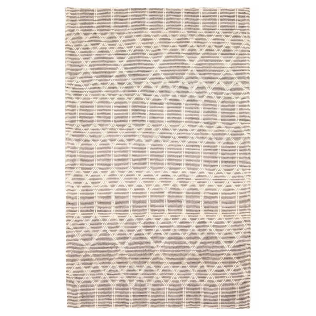 ECARPETGALLERY Braid weave Sienna Grey Wool Rug - 5'0 x 8'1