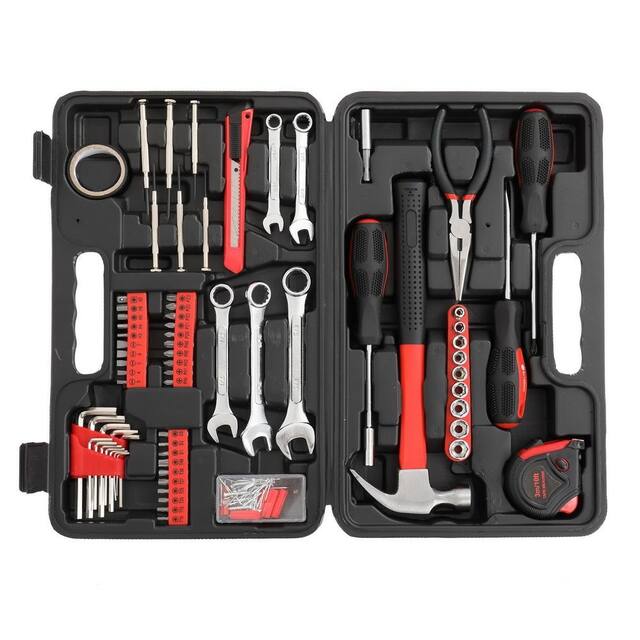 148 Piece Household Tool Set, Red - N/A - Red