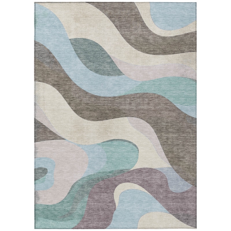 Machine Washable Indoor/Outdoor Casual Contemporary Chantille Rug