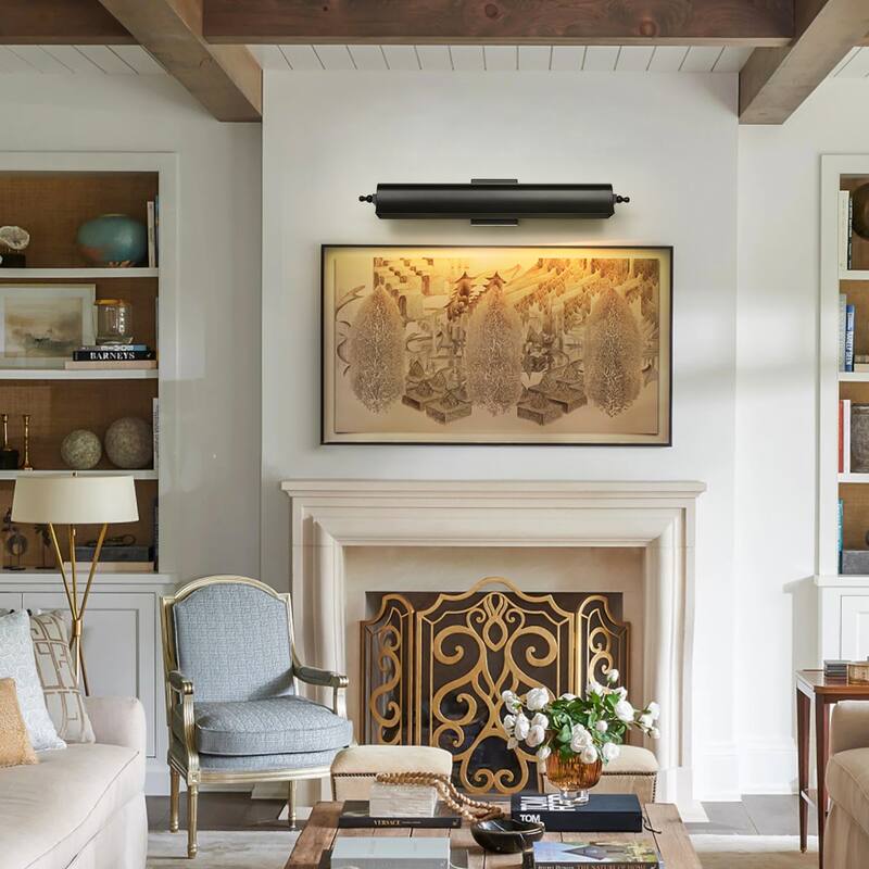 2-Light Black/Glod Modern Metal Wall Sconce with Sleek Cylindrical Design for Living Room & Bedroom