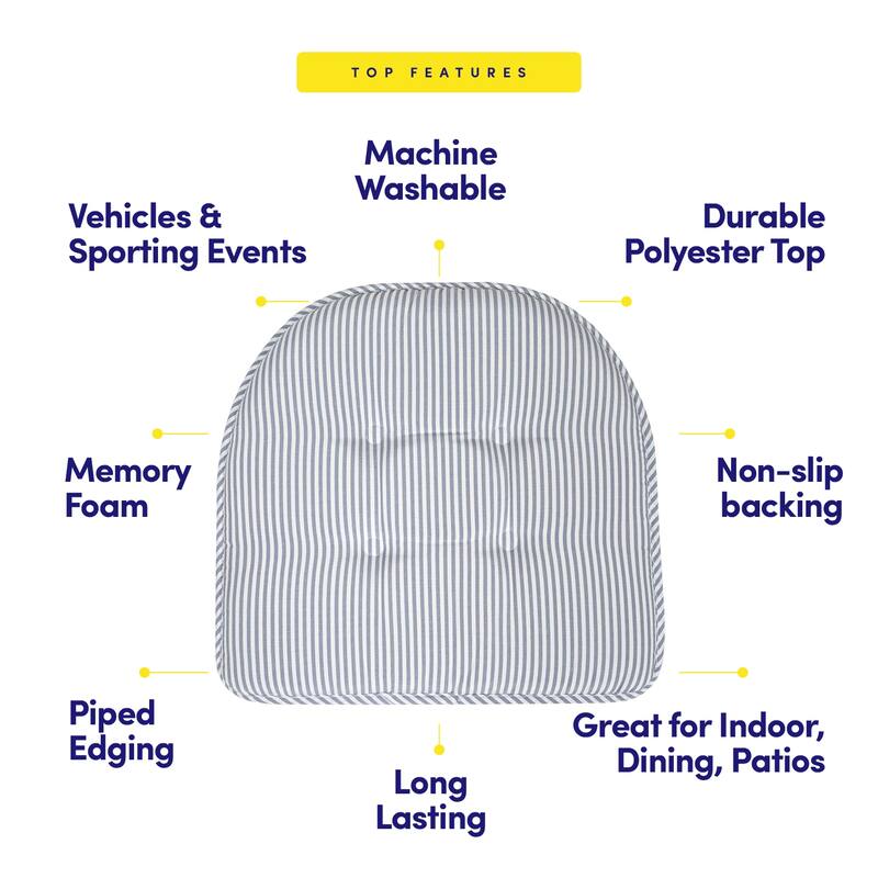 Pinstripe U-shaped Memory Foam Chair Pad