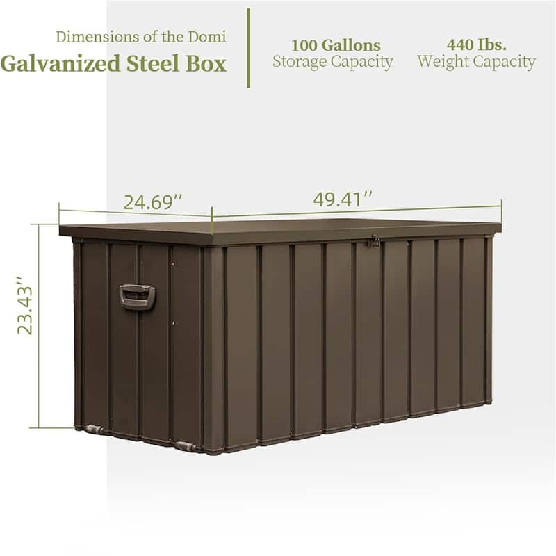 Outdoor Waterproof Storage Deck Box with Handles and Mobility Rollers