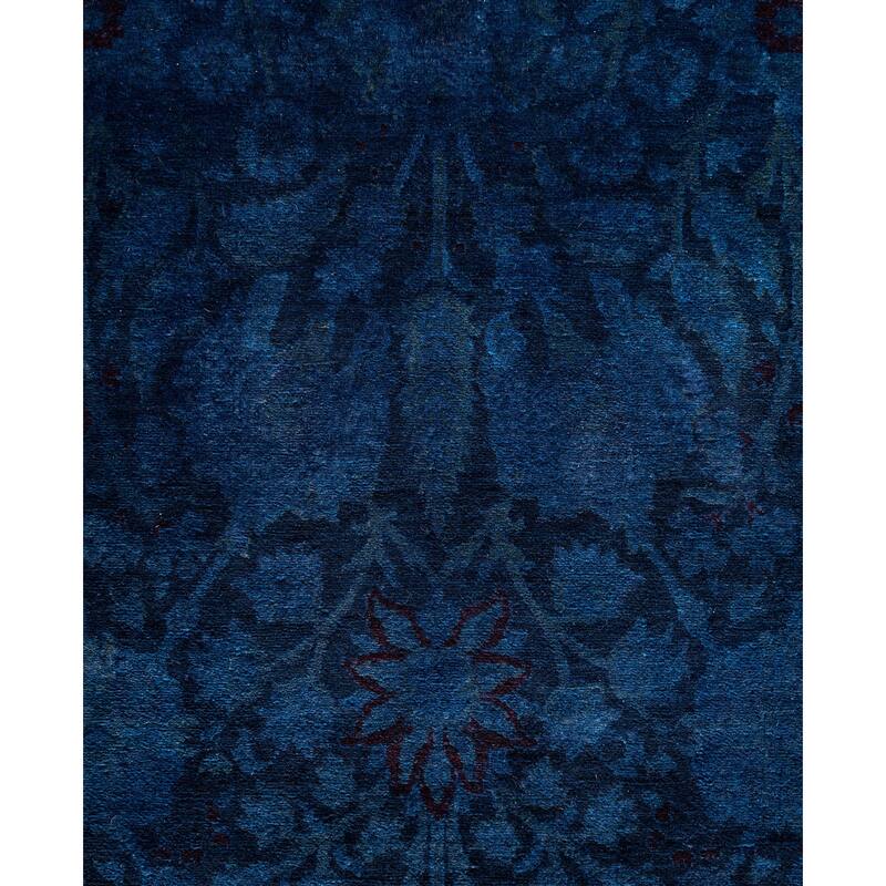 Overdyed One-of-a-Kind Hand-Knotted Area Rug - Navy - 4' 3" x 6' 1"