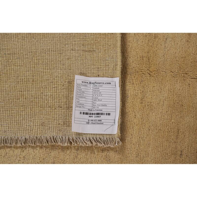 Modern Gabbeh Oriental Rug Handmade Wool Carpet - 4'9"x 6'4"