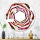 preview thumbnail 1 of 4, Designart 'Geometric Retro Flower Design I' Modern Round or Oval Wall Mirror - Whirl