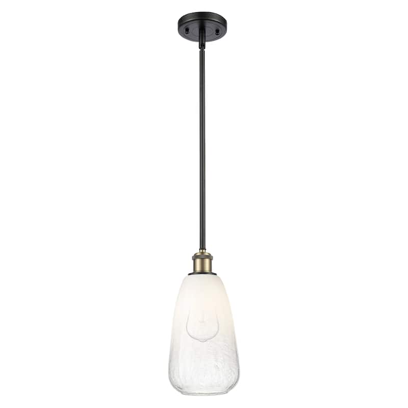 Innovations Lighting Endless Possibilities Ballston - Brookhaven Almond - 1 Light 6" Stem Hung Mini Pendant - Black Antique Brass/Opal