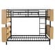 preview thumbnail 25 of 30, 2 In 1 Metal Full over Full Bunk Bed with Storage Bookcase,Ladder and Guardrail