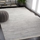 preview thumbnail 12 of 25, SAFAVIEH Whisper Malin Contemporary Stripe Fringe Rug 4' x 6' - Light Grey/Ivory - Rectangle