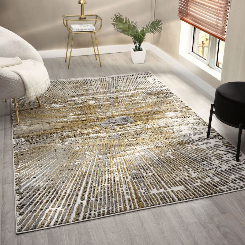 Mila Collection Geometric Contemporary Area Rug