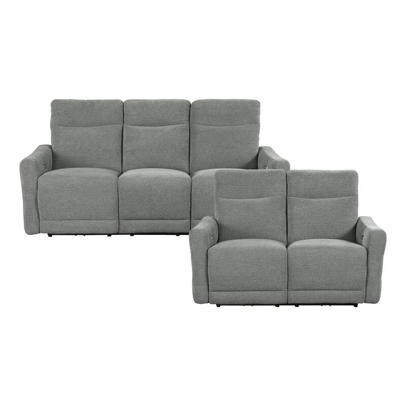 Rowe 2-Piece Power Reclining Living Room Set - Grey