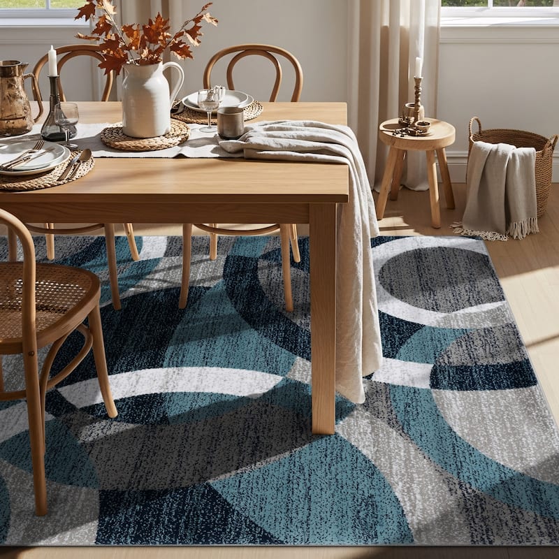 World Rug Gallery Geometric Circles Area Rug