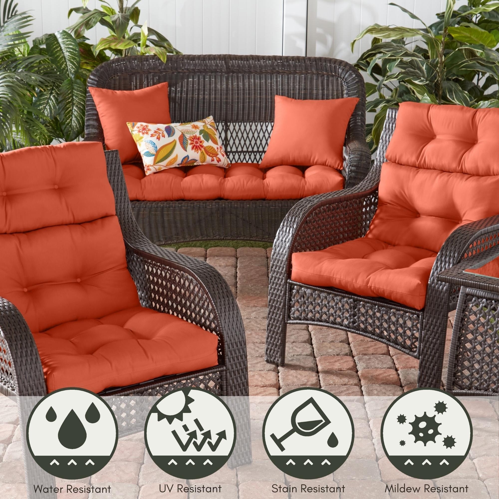 High back chair cushions top