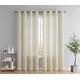 preview thumbnail 32 of 94, HLC.me Abbey Faux Linen Textured Semi Sheer Privacy Light Filtering Transparent Window Grommet Curtain Panels, Pair