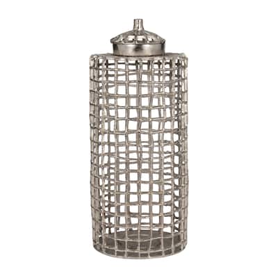 Sagebrook Home Metal Cylinder Lidded Jar