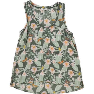 Joie Womens Floral Silk Tank Top,, Green, Small