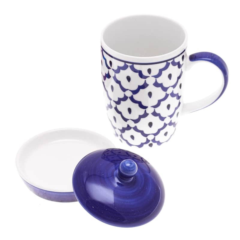 Novica Handmade Proud Pineapple Ceramic Mug And Saucer