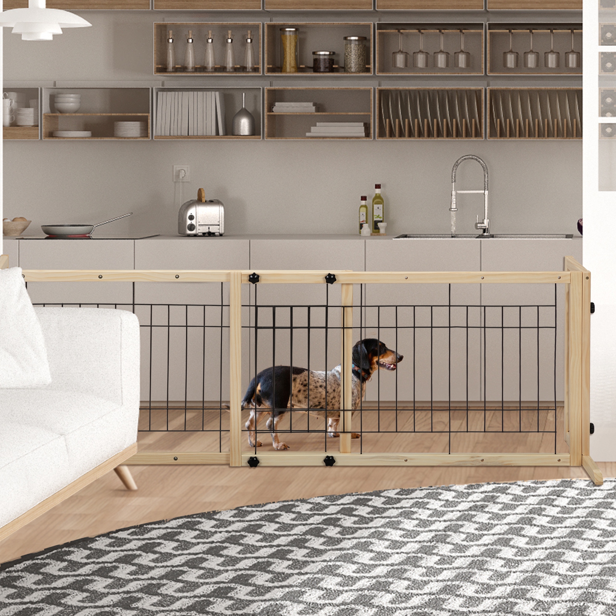 Adjustable freestanding hot sale pet gate