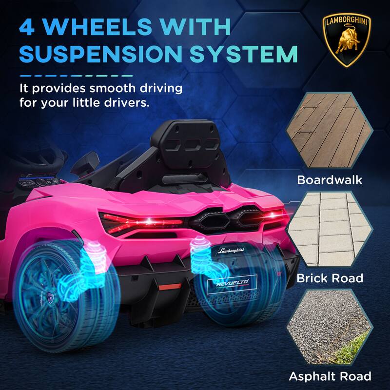 Lamborghini Revuelto Licensed 12V Kids Ride-On Electric Car with Hydraulic Doors, Remote Control, Lights, and Music