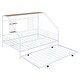 preview thumbnail 24 of 78, Metal House Bed with Trundle, Twin/Full Size Daybed Playhouse Bed with Bulit-in Storage Shelves and Metal Grid for Kids Teens